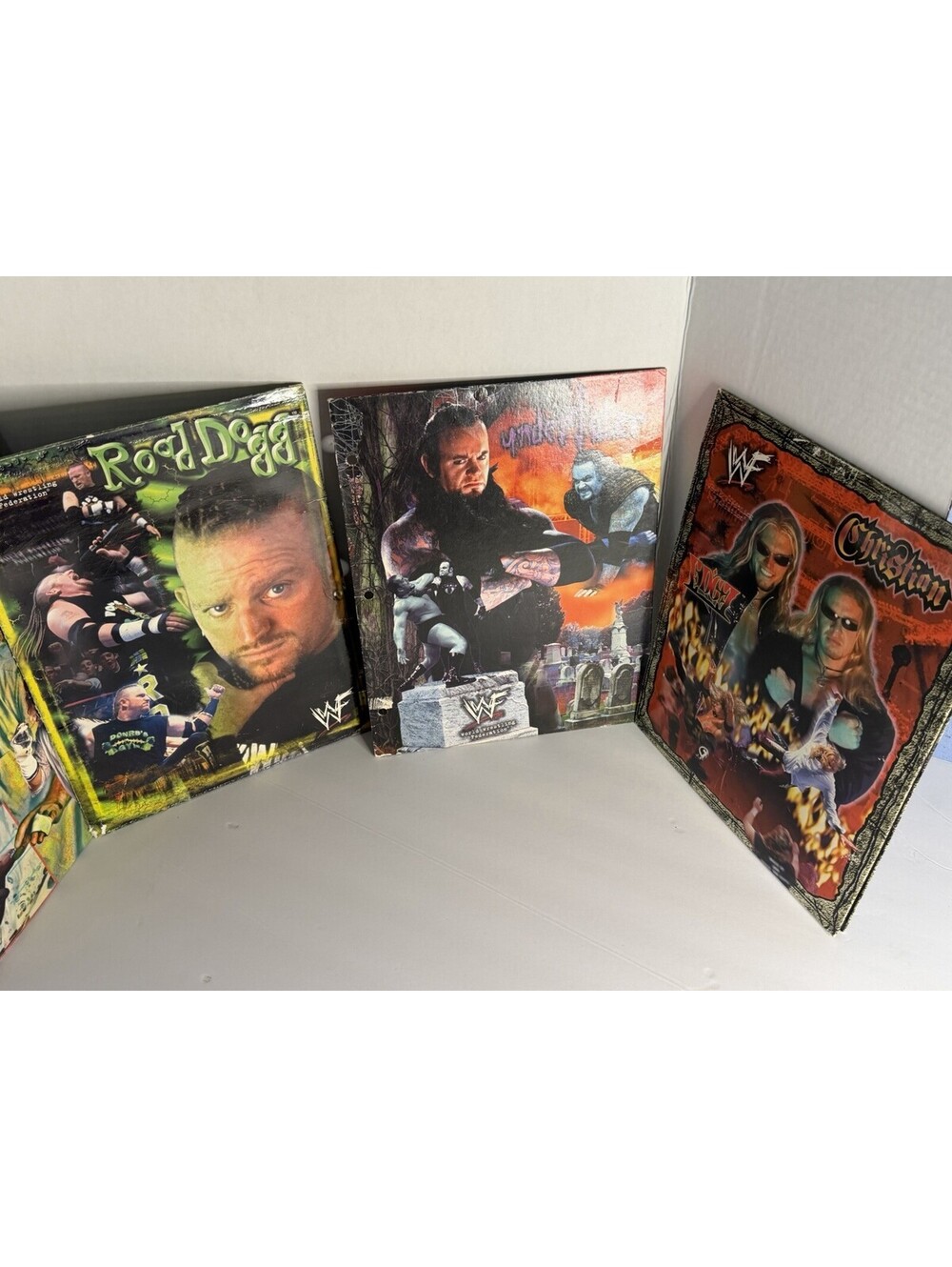 Wwf Wwe Wrestling School Folders Undertaker Mankind X-pac Edge Christian Lot New